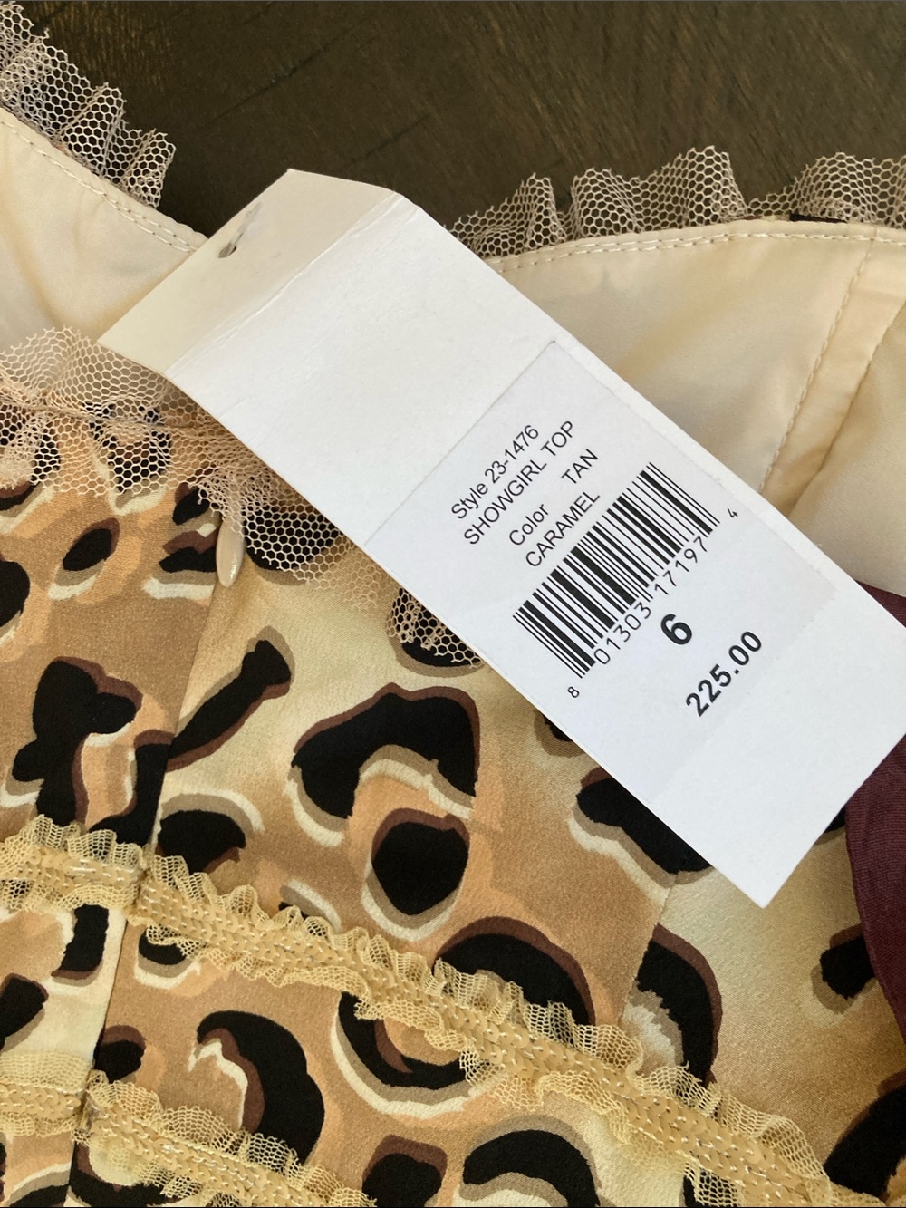 Nanette Lenore Leopard Print Satin Cami Top with Lace Trim - Picture 6 of 6